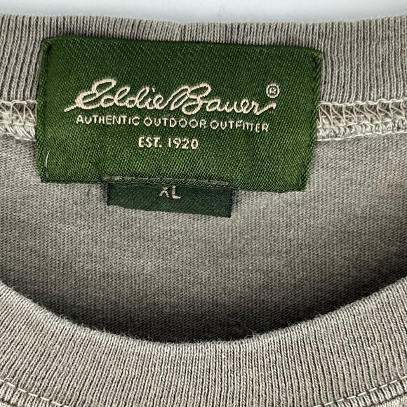 Eddie Bauer Sweater Sweatshirt Size XL Gray Long Sleeve Crew Neck Stretch Pocket - Picture 5 of 9